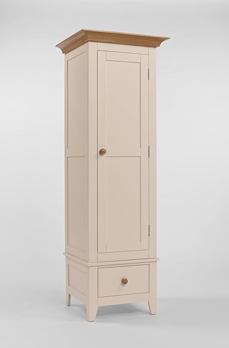 Ivory Pine Ash Single Wardrobe With Drawer Amazon Co Uk