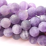 Natural Color Unpolished Matte Amethyst Round Gemstone Jewelry Making Loose Beads (6mm)