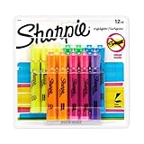 Sharpie Tank Highlighters, Chisel Tip, Assorted Fluorescent, 12-Count