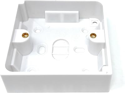 DRUT 1 Gang Surface Mount Back Box Pattress 25mm White BS5733 Electrical Outlet