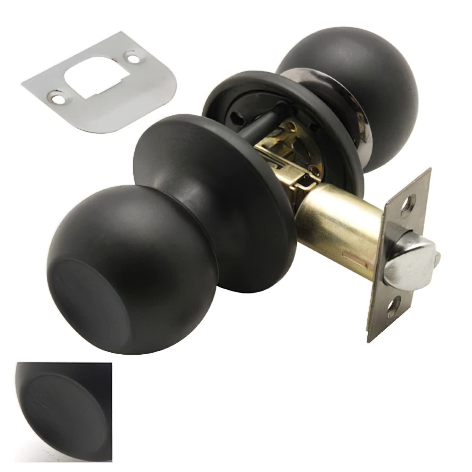 Wolfpack - Black Simple Hallway Doorknob