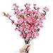 10Pcs Spring Peach Blossom Cherry Plum Bouquet Branch Silk Flower,Artificial Flowers Fake Flower for Wedding Home Office Party Hotel Yard Decoration