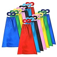 ADJOY Superhero Capes and Masks for Kids Bulk - DIY Children Capes for Birthday Party - 14sets(28pcs)