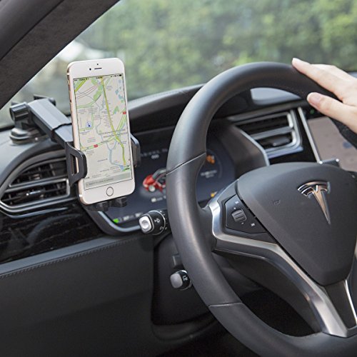 Purebox Car Phone Holder Universal Windshield Dashboard Truck Phone Mount Holder for iPhone X 8 7 7S Plus 6 6S Plus 5 5s Galaxy S5 S6 S7 S8 Google Nexus LG Huawei, Black