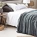 Luxury Collection Microplush Flannel Fleece Blanket | Ultra Soft 380 GSM Lightweight All-Season Anti-Static Throw/Blanket for Sofa Couch Bed (Twin (59'' x 78''), Azure Gray)