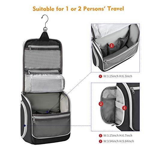 Gonex Hanging Toiletry Bag, Travel Organizer Bag for Makeup and Toiletries, Men and Women Black 4 Gonex Hanging Toiletry Bag, Travel Organizer Bag for Makeup and Toiletries, Men and Women Black