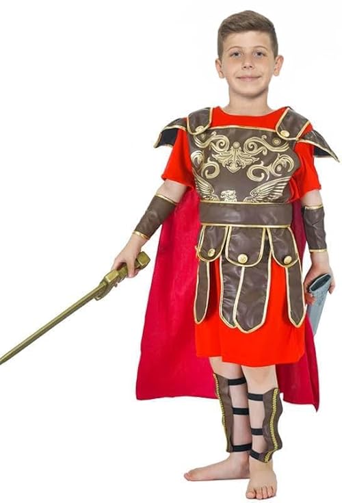 Forever Young Boy's Gladiator Costume Roman Warrior Centurion Fancy Dress (7-8 Years)