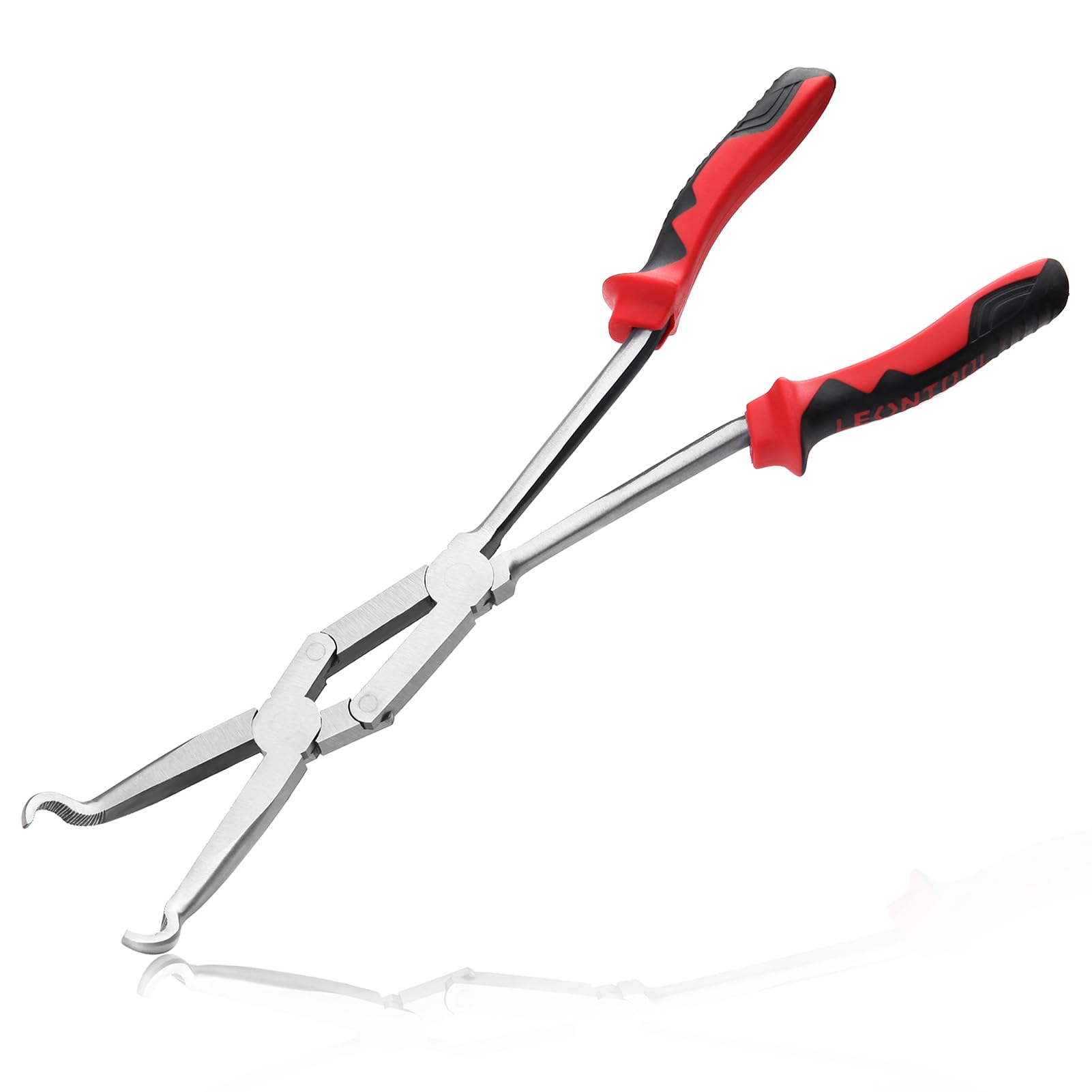 LEONTOOL Extra Long Nose Hose Grip Pliers 13" Spark Plug Pliers Long Reach XL Pivot Ring Nose Plier Hose Removal Plier with Serrated Jaw Spark Plug Boot Puller for Hard to Reach Narrow Spaces