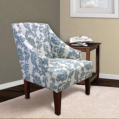 Legacy Commercial Armen Living LC2988CLGR iKat Accent Chair in Ikat Slate Fabric and Brown Wood Finish