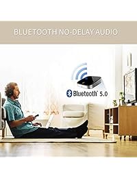 BKM100   Auriculares inalámbricos para televisor con transmisor Bluetooth y receptor (CSR BC8670) con óptico, Plug & Play, plegable, sin retraso, auriculares digitales estéreo de alta fidelidad para TV teléfonos PC