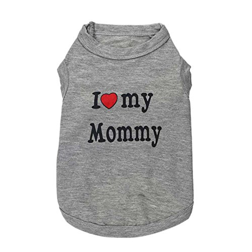 BBEART Pet Clothes, Comfortable "I Love my Mommy" Printed Small Dogs T-shirt Apparel Puppy Cats Cotton Vest Costume Teddy Sleeveless Clothes Pet Harness For Spring Summer
