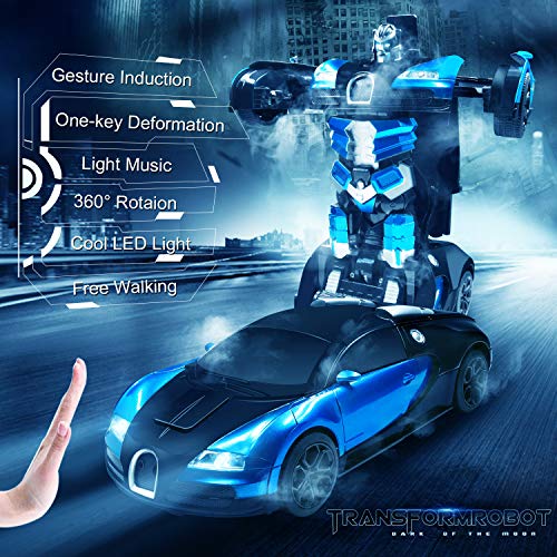 image for Trimnpy RC Cars Robot for Kids Remote Control Car Transformrobot Gestu