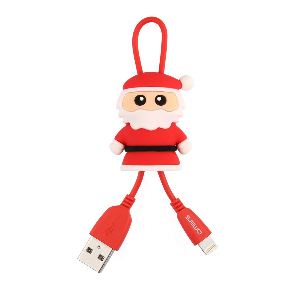 OMARS Natale Renna Cavo Lightning In Nylon PowerLine+ - Cavetto Lightning Premium per Ricarica e Trasmissione Dati Ultra-Durevole per iPhone 7 / 6s / 6 e tanti altri prodotti Apple