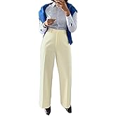 OLAMIOSO Casual Wide Leg Dress Pants Business Office Trousers with Pockets