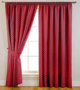 Uk Curtains And Interiors Polka Dot Red 117cm X 137cm Amazon Co