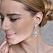 EVER FAITH Zircon Austrian Crystal Wedding 8-Shape Pierced Earrings Silver-Tone