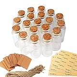 OurWarm 48pcs Smal Glass Bottles with Cork, Small