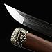 Auwiy Tachi Sword, 41 inches Fully Handmade High Hardness Pattern Steel Real Japanese Katana Samurai Sword with Scabbard Rosewood (Tachi Sword)