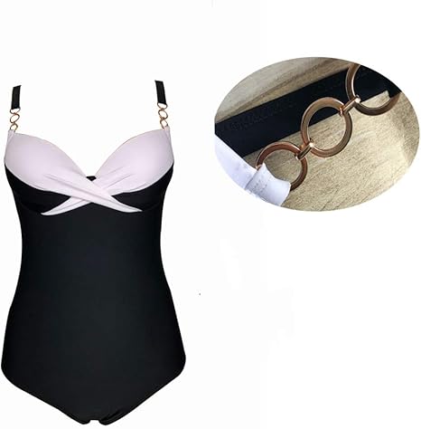 Amazon Co Jp Xiaoxiaoguo プッシュアップワンピース水着女性プラスサイズxxl黒水着白ボーダービーチ水着タイツ ホーム キッチン