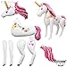 Cute Unicon Balloons Set - 1 Xtra Large Unicorn Balloon 46 Inch | 2 Unicorn Ballon 42 Inch | Pastel Rainbow Unicorn Party Supplies | Baby Shower Party Decoration | Mylar Unicorn Birthday Balloons