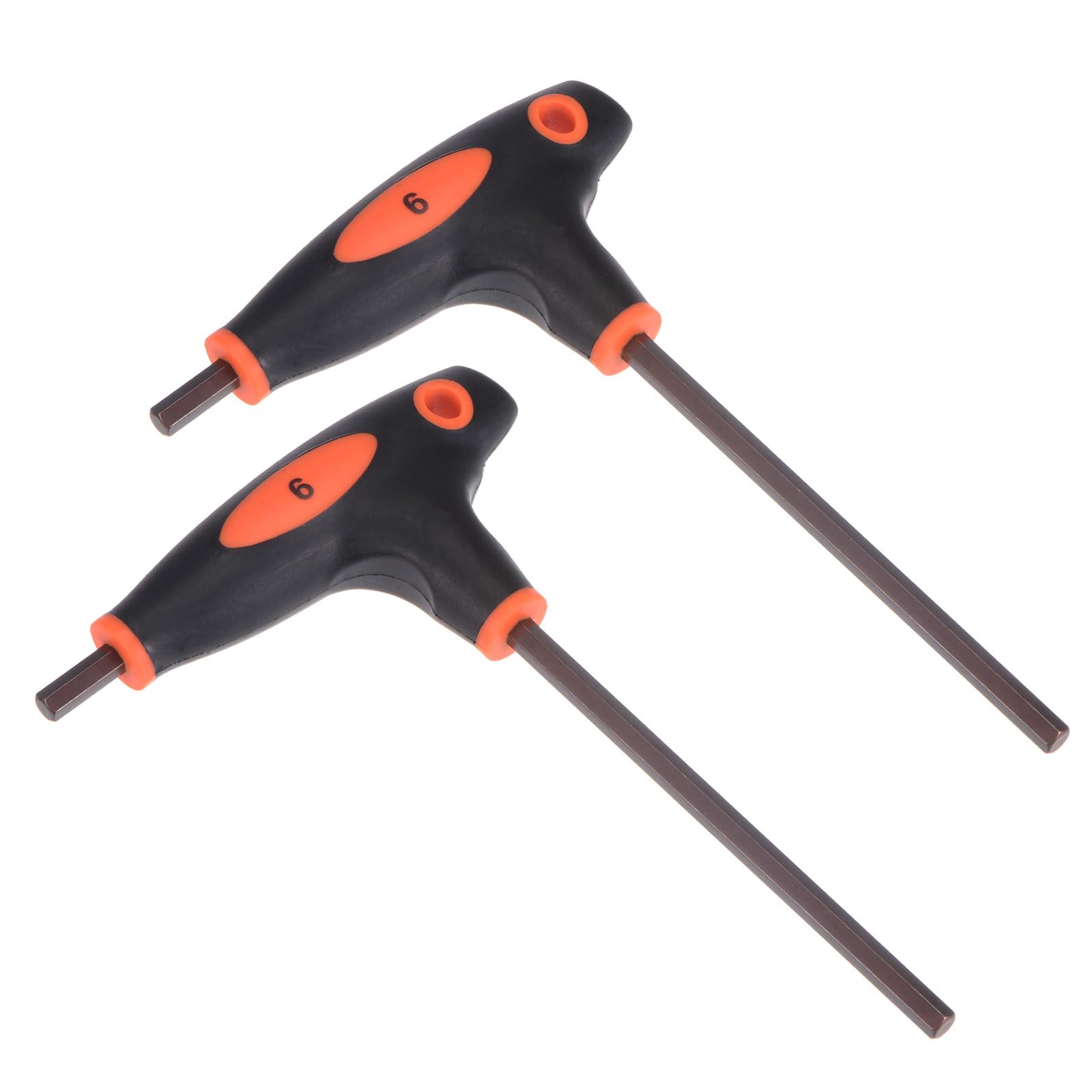 CoCud T-Handle Hex Key, 6mm Hex, S2 Steel Metric T-Key Wrench Red - (Applications: for Basic Home Repair and Mechanical Maintenance), 2-Pieces