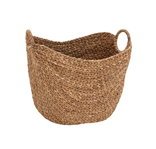 image for Deco 79 Large Seagrass Woven Wicker Basket with Arched Handles, Rustic