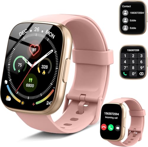 Women's Smart Watch, 1.95 inch HD Smartwatch with Bluetooth Calls, New Smart Watch with Heart Rate Monitor/Sleep Monitor/Pedometer, 110+ Sports Modes, IP68 Activity Bracelet for Android iOS