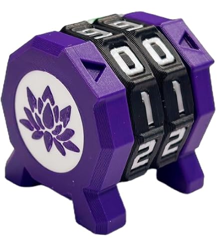 Lixusia Life Counter Health Tracker pour jeux de société, TTRPG, jeux de cartes avec symbole crâne, compatible MTG, 2 roues rouges avec chiffres blancs Lixusia Life Counter Health Tracker pour jeux de société, TTRPG, jeux de cartes avec symbole crâne, compatible MTG, 2 roues rouges avec chiffres blancs