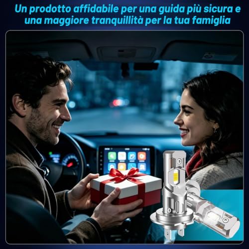 OVVOFPP H7 LED Bulb 30000LM 220W 6000K White Light New Generation 2025 Replication 1:1 Halogen Headlights Double Hole Cooling Plug and Play Adaptable for Car Motorcycle 2