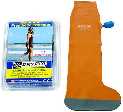 Amazon Com Drypro Waterproof Vacuum Sealed Prosthetic Leg Cover Medium Health Personal Care