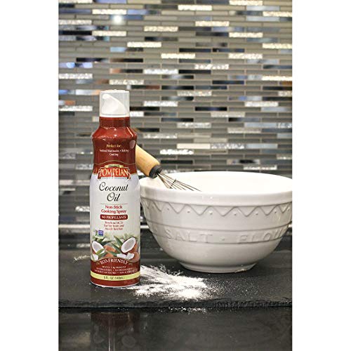 Pompeian Coconut Oil Non-Stick Cooking Spray, Subtle Coconut Flavor, Perfect for Seafood and Baking Coating, Naturally… - Image 5