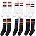 Xiyadun Unisex Toddler & Childs Cotton Knee High Calf Stripe Athletic Tube Socks(4-6 Years)