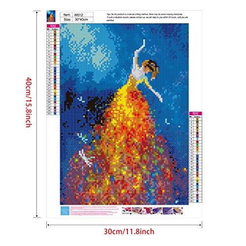 2 Painting+BENBO+Embroidery+Rhinestone+15+8x11+8In