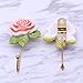 TINKSKY 2pcs Lovely Rose Decor Wall Mounted Towel Hanger Holder Organizer Valentine's Day gift