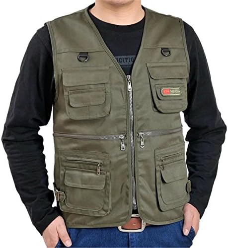 DigerLa Men's Leisure Multiple Pocket Outdoor Military Travel Fishing Vest