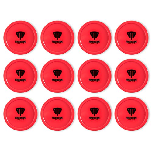 Truscope Sports 12 Pack 3 1/4 Inch Air Hockey Pucks (Red)