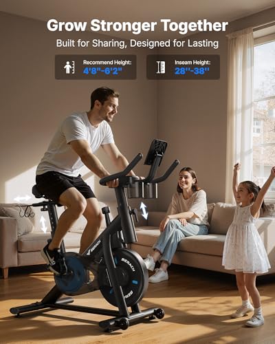 MERACH Exercise Bikeسيكل رياضي, Stationary Spin Bike سيكل رياضي with Exclusive App, سيكل رياضي with 300lbs Weight Capacity,Cardio equipment سيكل رياضي for cycle