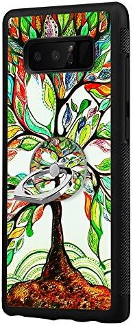 Samsung Galaxy Note 8 Case with Ring Holder Stand Colorful Tree, YC Hongda Series - Ultra Slim Luxury Case Cover With 360 Rotating Ring Grip/Stand Holder/Kickstand For Samsung Galaxy Note 8, black