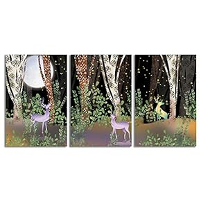 Canvas Wall Art Abstract Beautiful Sky Fantasy Painting Artwork for Home Prints Framed - 16"x24" x 3 Panels