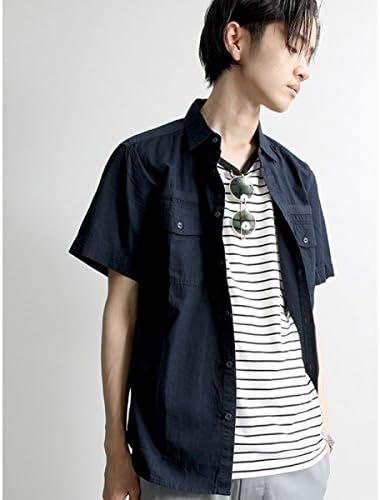 Amazon ウィゴー メンズ Wego ウィゴー Wego ライトツイルミリタリーシャツ ネイビー M Tシャツ カットソー 通販