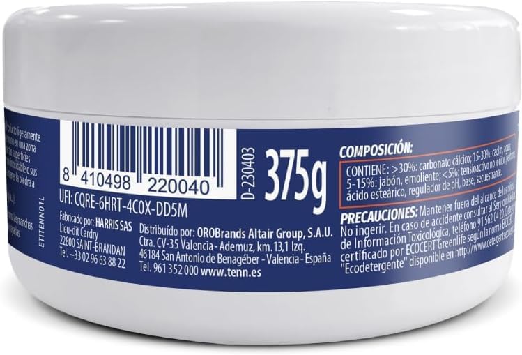 Piedra Blanca Limpieza 375g: Limpiador Universal con Arcilla - Desengrasa y Abrillanta Todas las Superficies