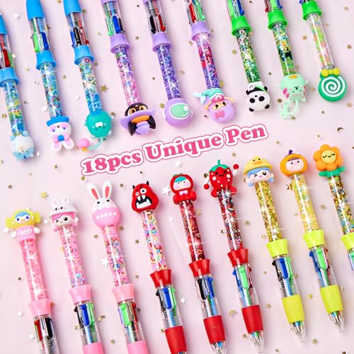 Contever 18 Personalised Pen Workshop with 4 Colours Refill, Children's Creative Hobbies, Manual Activity for Children 5-12 Years, Gift Idea for Girl Boy 4 6 7 8 Years