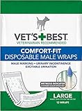 Vet's Best Male Wraps for Dogs, Comfort-Fit Disposable, Large, 12 Count, 12 Pack