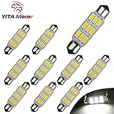 YITAMOTOR 10 X 5630 9-SMD Festoon 44MM Cargo Dome Door Map High Power Pure White LED Light Bulb Lamps 6411 578 211-2 212-2 214-2