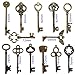 N'joy Vintage Skeleton Keys, Mixed Steampunk Keys, Extra Large (26PCS L26B-Antique Bronze)