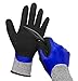 Waterproof Work Gloves, Cut Resistant Gloves, Double Coating Superior Grip Durable for Kitchen Fishing Cleaning Garden Construction Car Multi-Purpose.