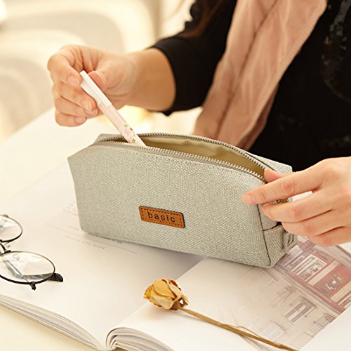 iSuperb Cotton Linen Pencil Case Student Stationery Pouch Bag Office Storage Organizer Coin Pouch Cosmetic Bag