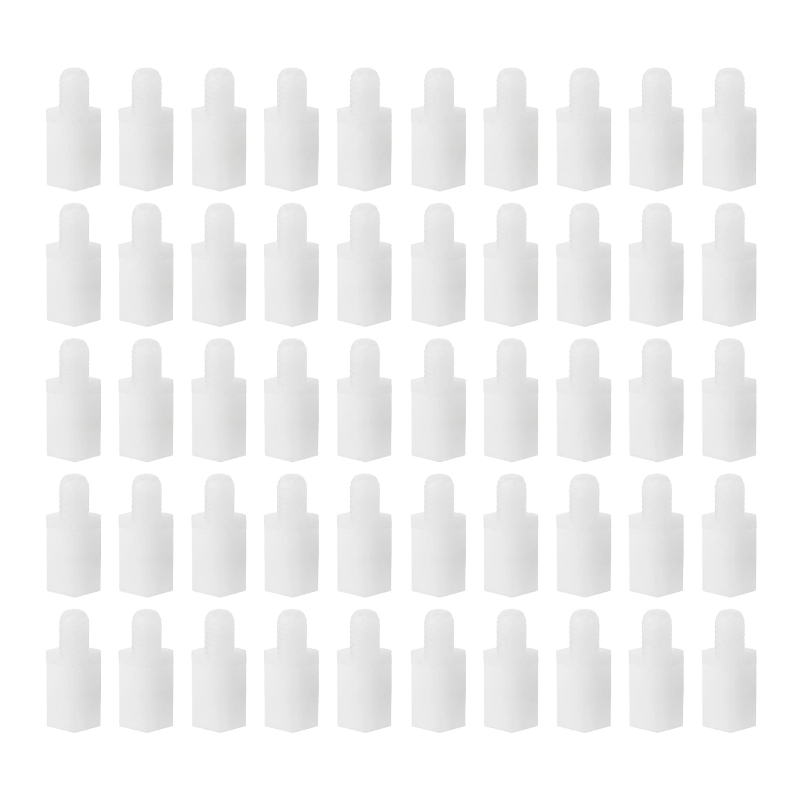 YOKIVE 50 Pcs M4 Standoff Screws, Nylon Hex PCB Standoffs with High Insulation Effect, Keep Height Consistent, Great for Motherboard (White, 6mm+6mm)