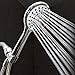 High Pressure Handheld Shower Head - For Best Use, Hand Held Showerhead Comes With Stainless Steel Hose, Adjustable Holder, Teflon Tape, & Exfoliating Washcloth - Chrome