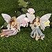JUNIQUTE Fairy Garden Fairy Figurines - Garden Fairies - Sitting Girls Set of 2 pcs - Kit for Outdoor or House Decor, Hand Painted Resin Figurines, for Garden Indoor Decor Gift